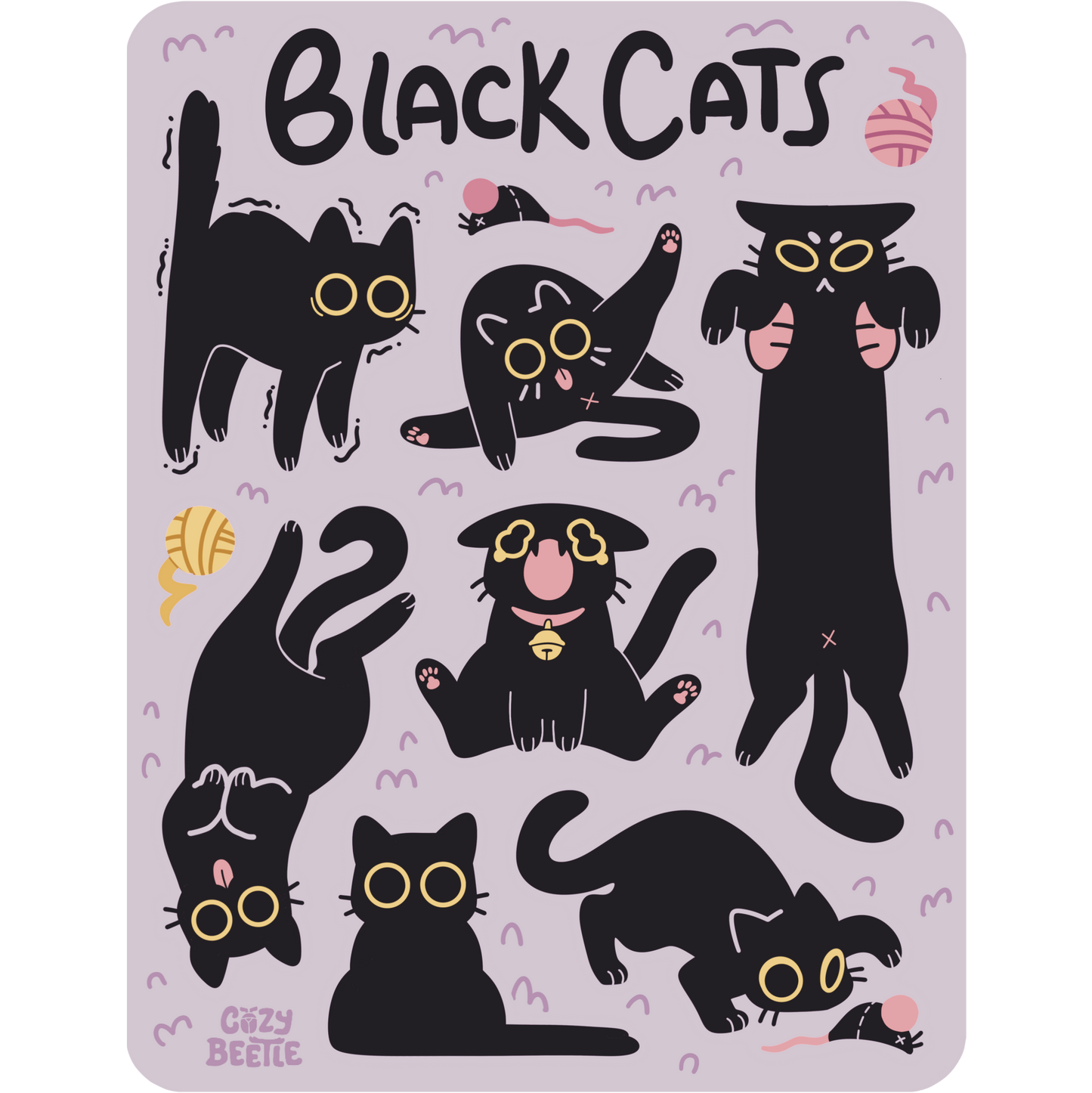 Black Cat Sticker Sheet
