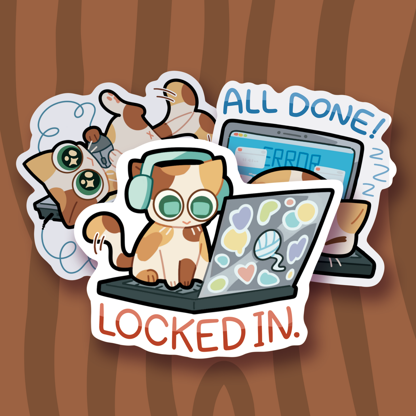 Computer Cats Stickers