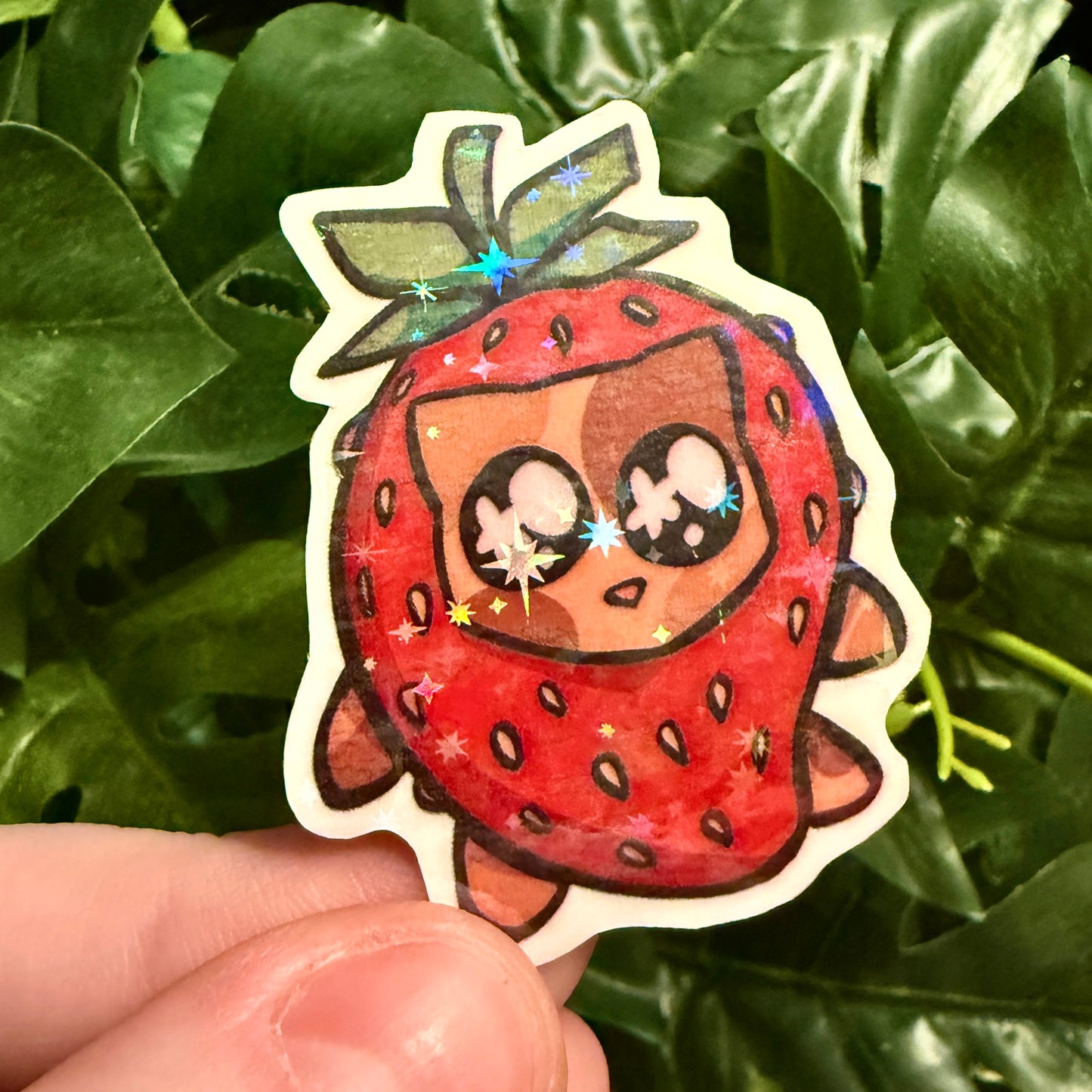 Strawberry Cat Stickers! [Sensory, Cross/Star Holo]