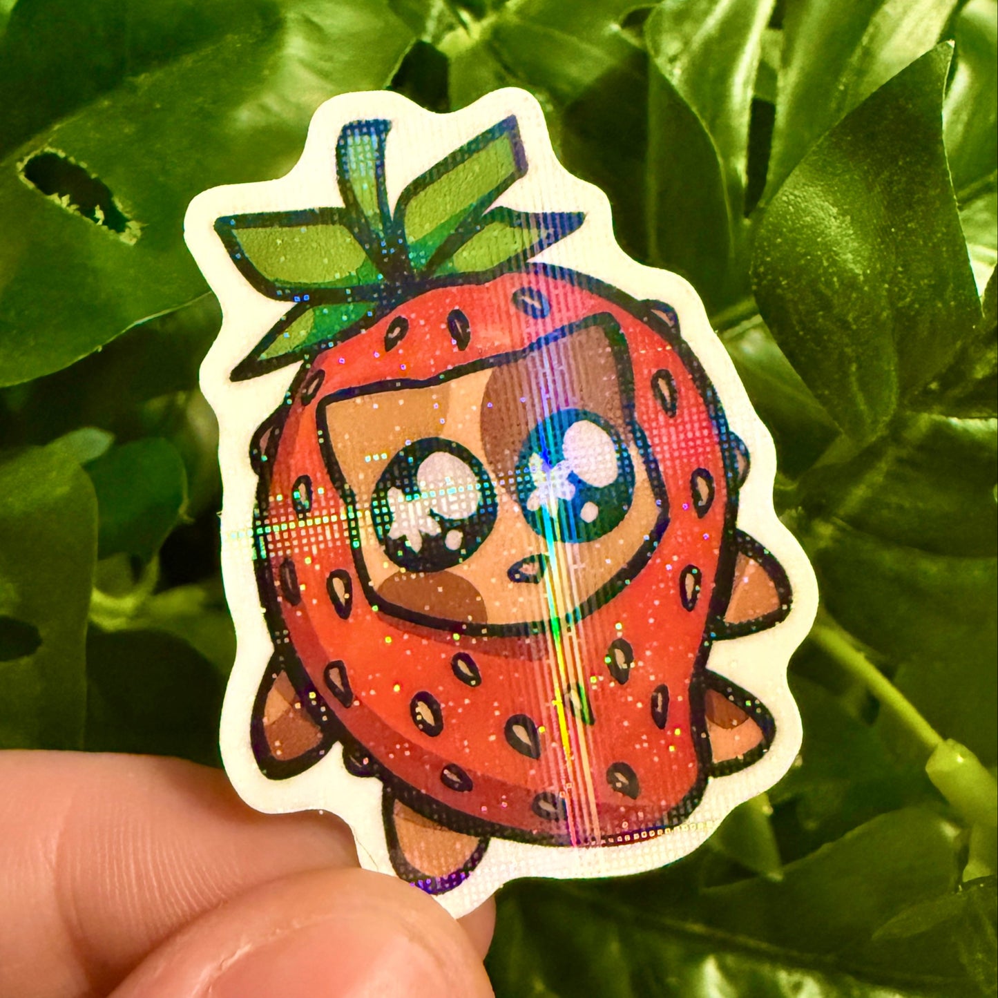 Strawberry Cat Stickers! [Sensory, Cross/Star Holo]