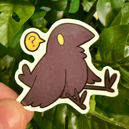 Confused Crow Sticker!