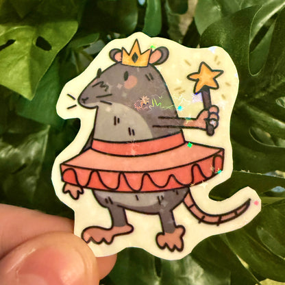 Fairy Princess Rat Sticker! [Star Holo]