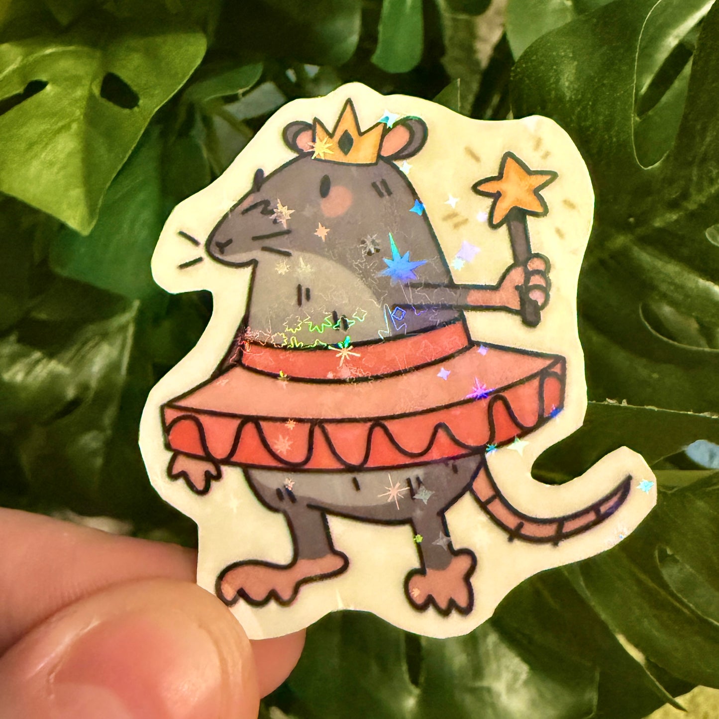 Fairy Princess Rat Sticker! [Star Holo]