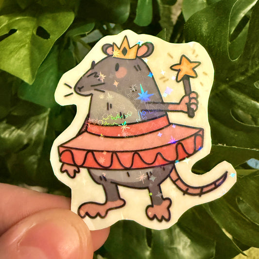 Fairy Princess Rat Sticker! [Star Holo]