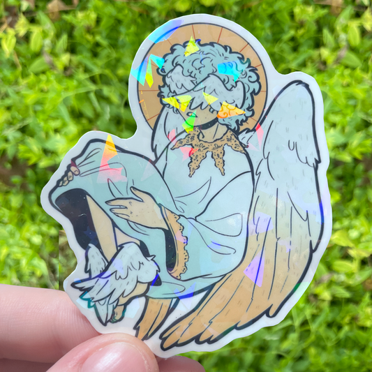 Broken-Glass Holo Lonely Angel Sticker