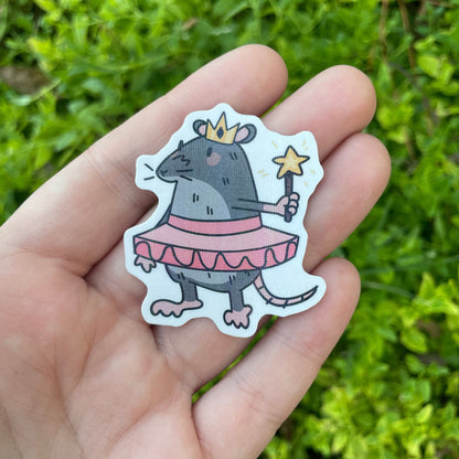 Cross Holographic Fairy Princess Rat Sticker!