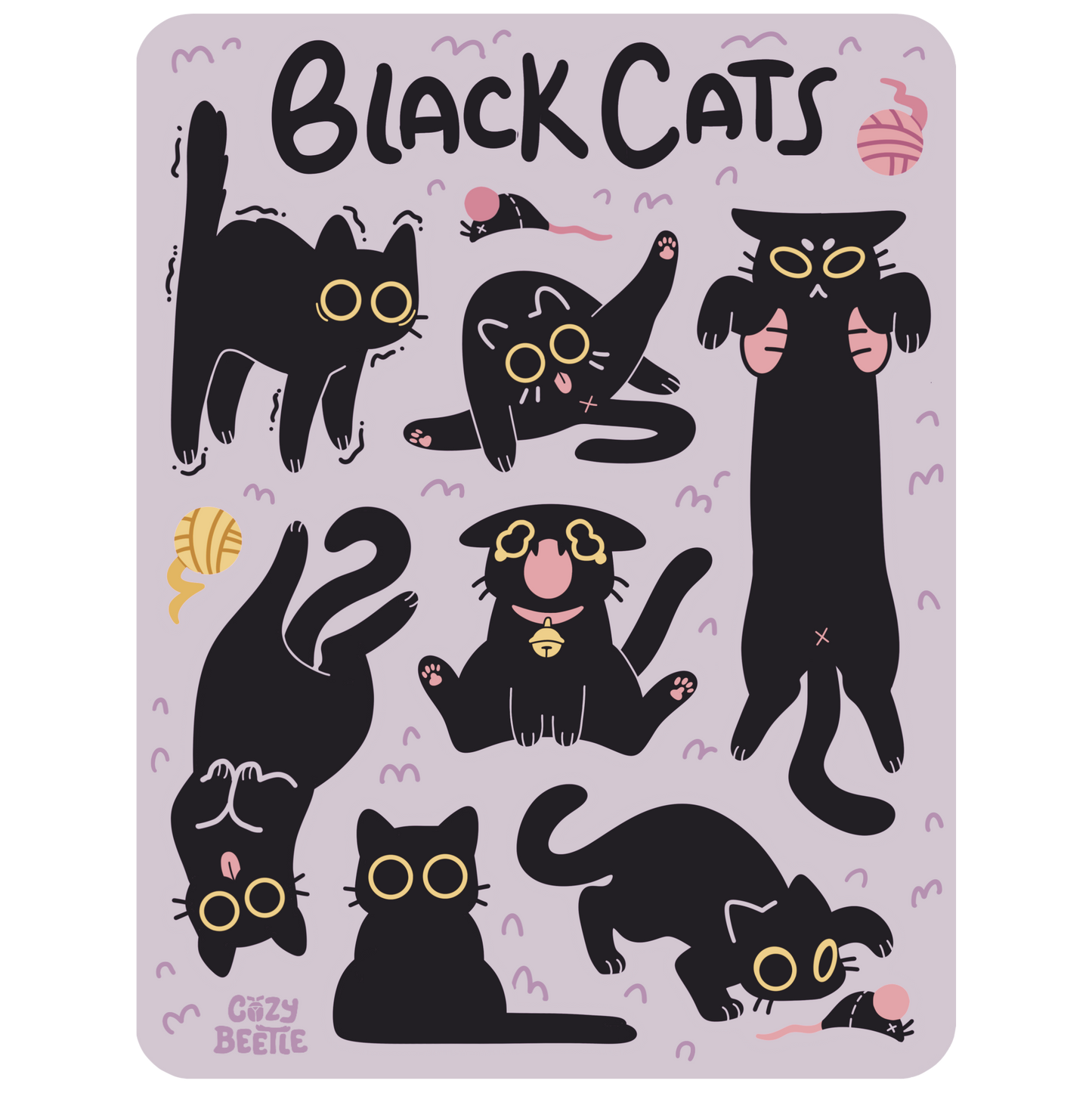 Black Cat Sticker Sheet