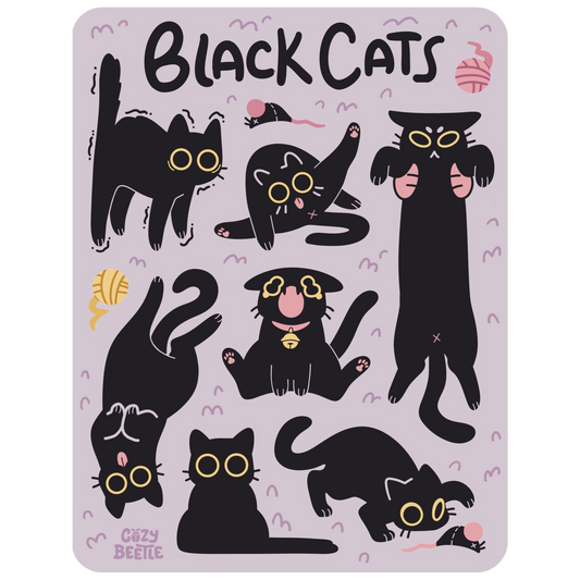 Black Cat Sticker Sheet